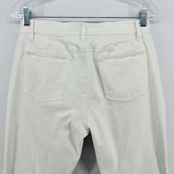 EILEEN FISHER Jeans 10 Organic Cotton Stretch Denim Slim Ankle Bone White - Picture 4 of 15
